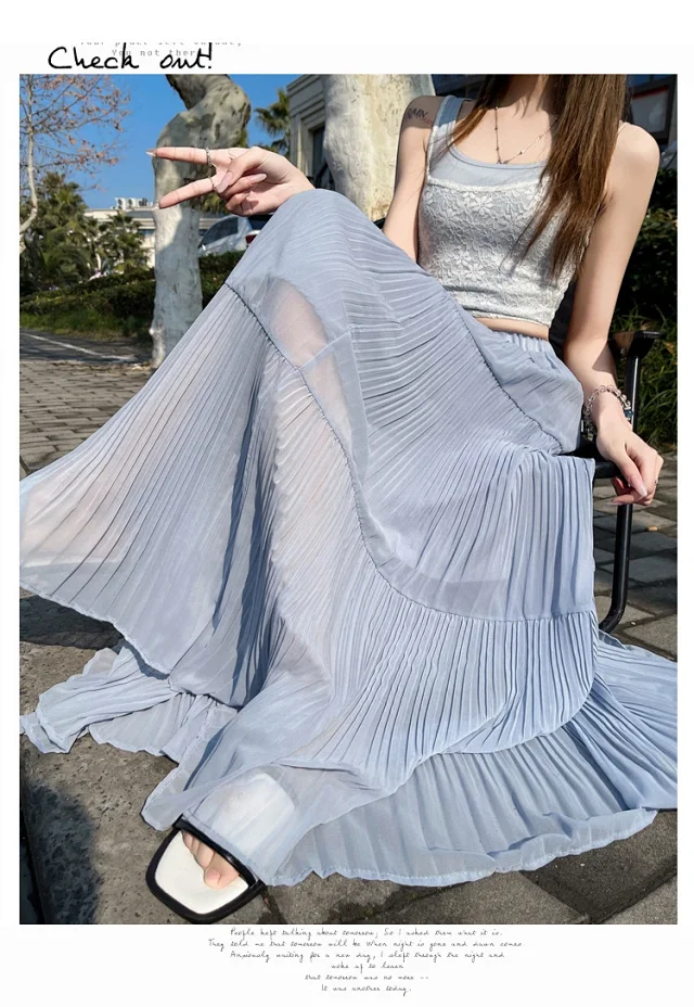 Purple Pleated Midi Skirt 2025 Spring/Summer Detail