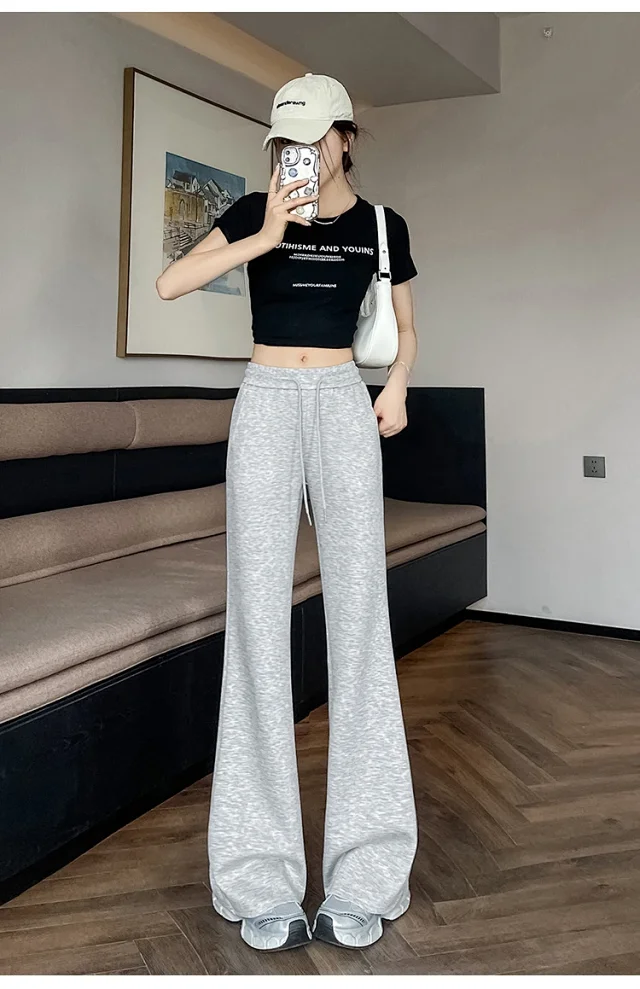 2025 Summer Ice Silk Flared Yoga Pants for Women Detail