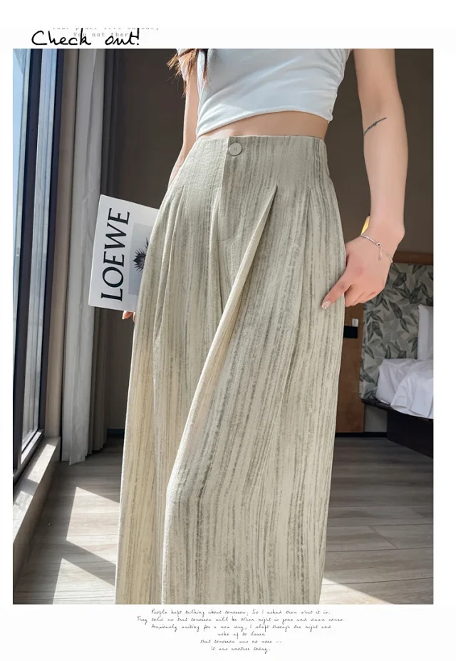 2025 Summer Tie - Dye Wide - Leg Pants for Women Detail