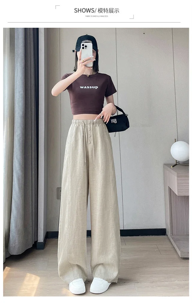 Lyocell Linen Wide - leg Pants Detail