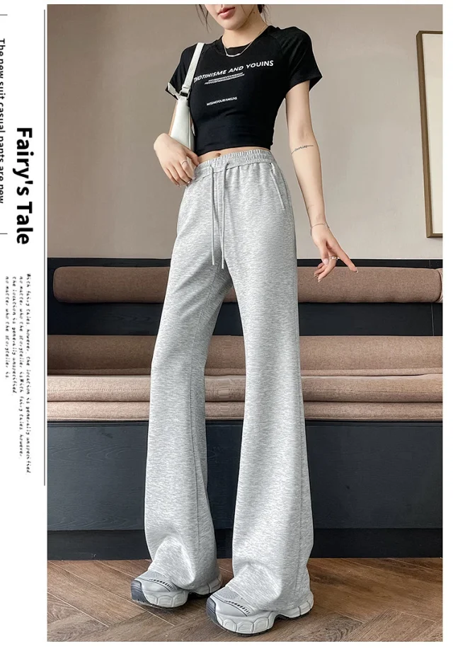 2025 Summer Ice Silk Flared Yoga Pants for Women Detail