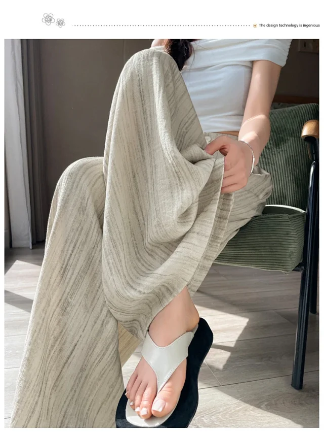2025 Summer Tie - Dye Wide - Leg Pants for Women Detail
