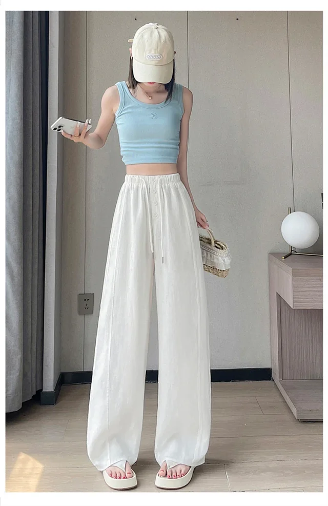 Lyocell Linen Wide - leg Pants Detail
