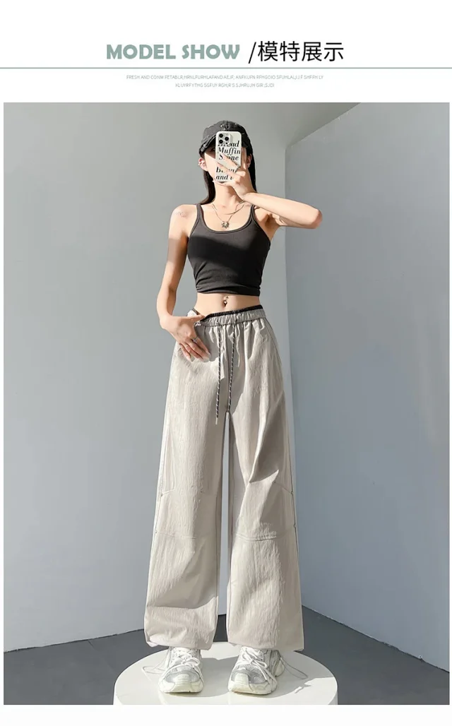 Colorful Dopamine Summer Cargo Pants for Women Detail
