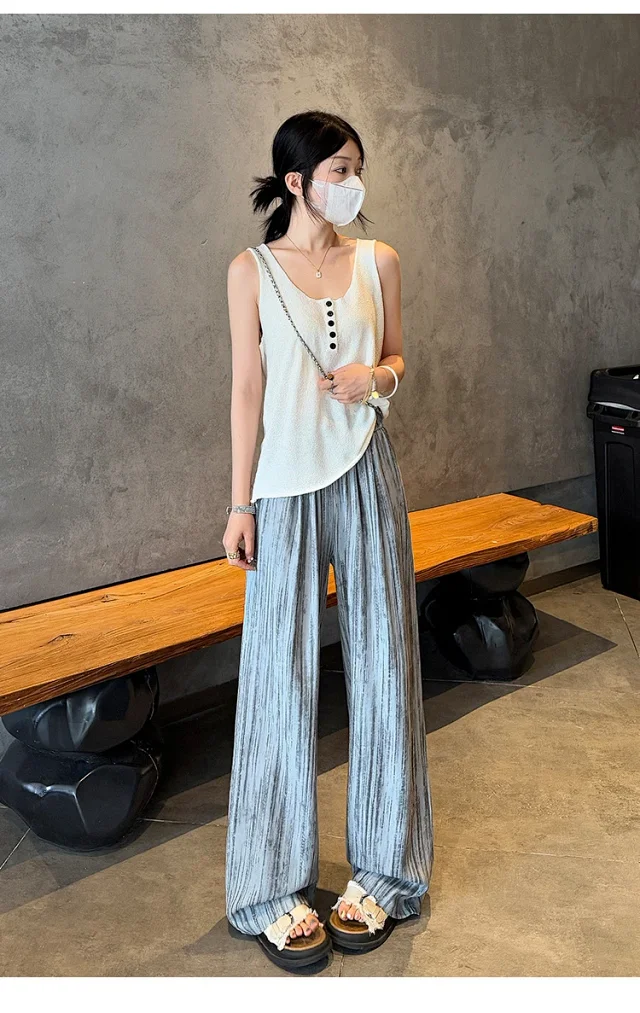 2025 Summer Tie - Dye Wide - Leg Pants Detail