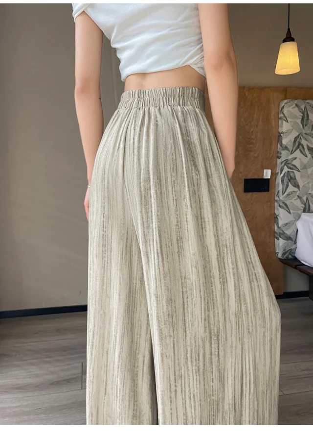 2025 Summer Tie - Dye Wide - Leg Pants for Women Detail