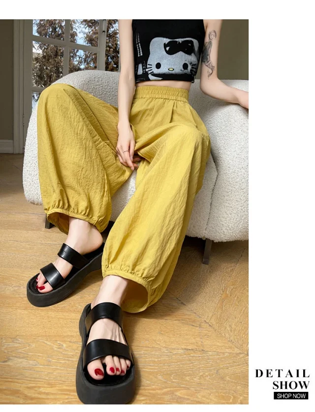 Women's Ice Silk Sports Pants 2025 Summer Detail