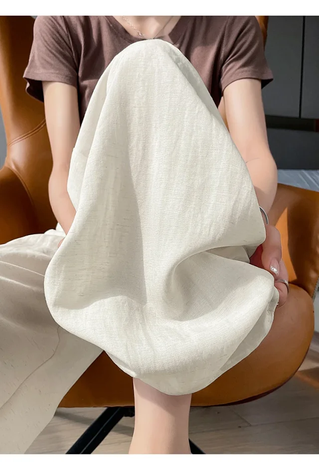 Linen Wide-Leg Pants for Women Detail