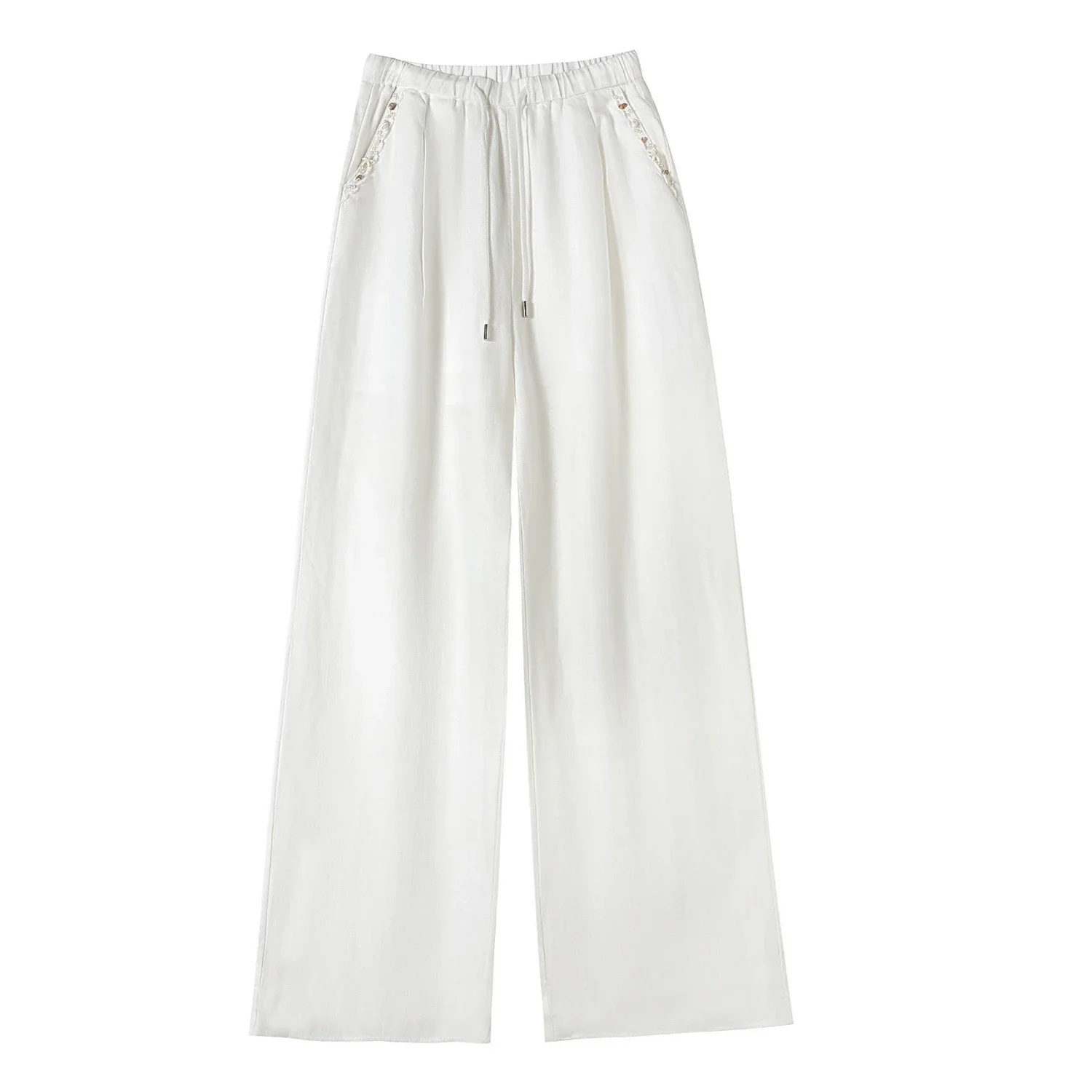 Women's Tencel Linen Wide-leg Pants