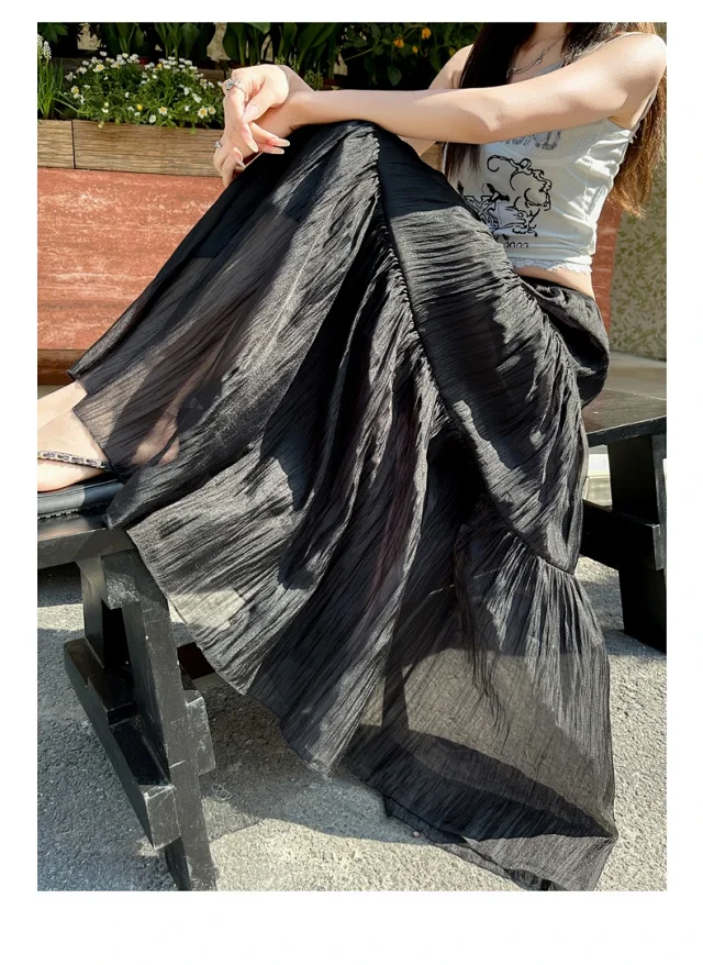2025 Summer High-Waist A-Line Cake Skirt for Women Detail