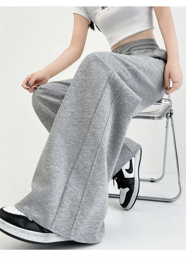 Women's Ice Silk Wide-Leg Trousers for Summer Detail