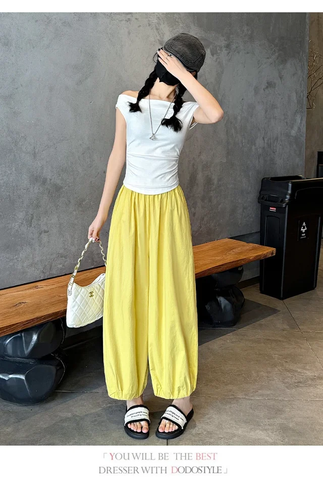 Korean Style Summer Balloon Pants for Women Detail
