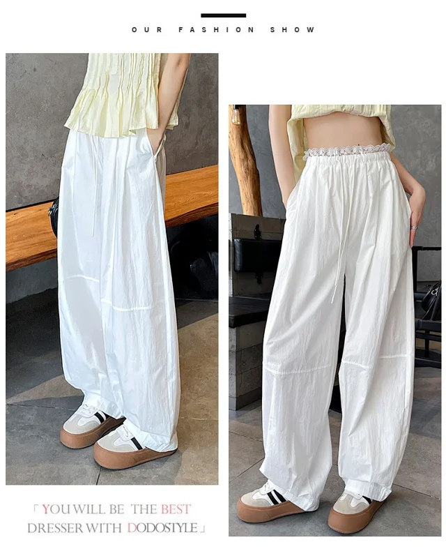 Summer Japanese Style Ice Silk Balloon Pants Detail