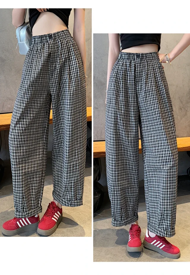 Premium Bubble Checkered Pants for Women Detail