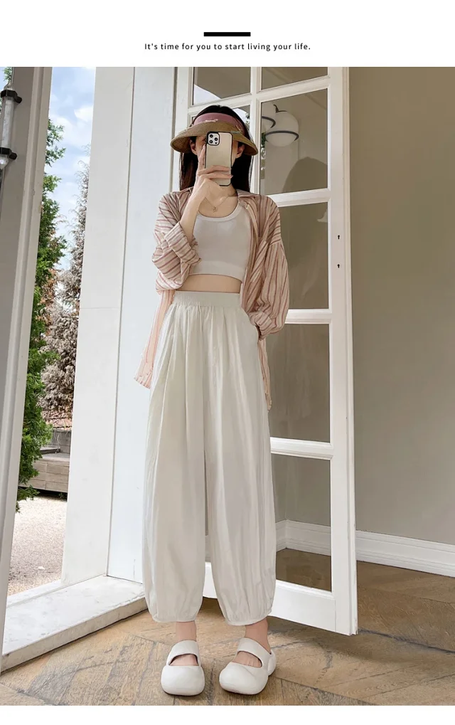 Women's Ice Silk Sports Pants 2025 Summer Detail