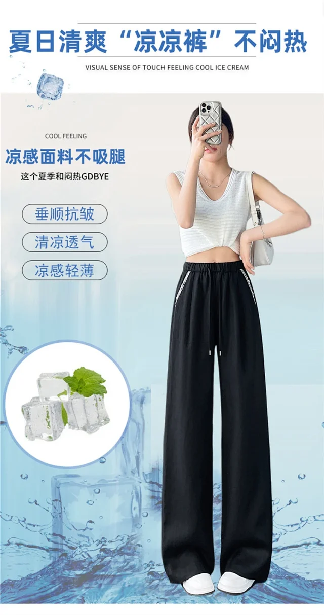 Women's Tencel Linen Wide-leg Pants Detail