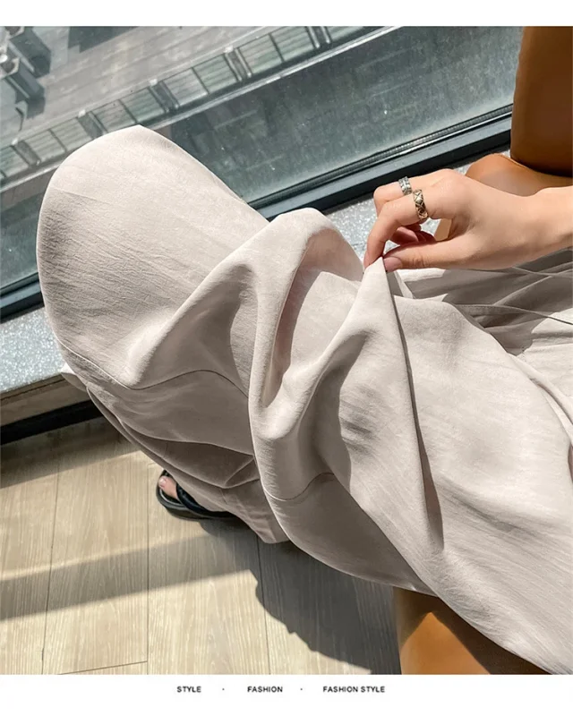 Summer New Tencel Linen Wide-Leg Pants Detail