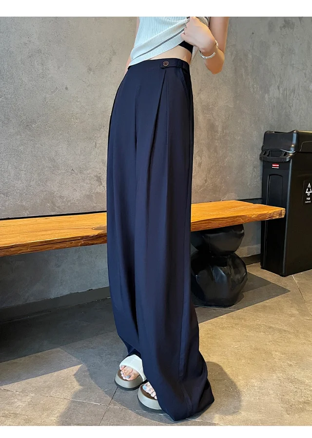 Summer Thin Tencel White Pants Detail
