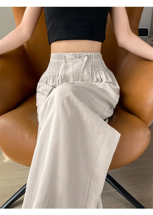 Summer New Tencel Linen Wide-Leg Pants Detail