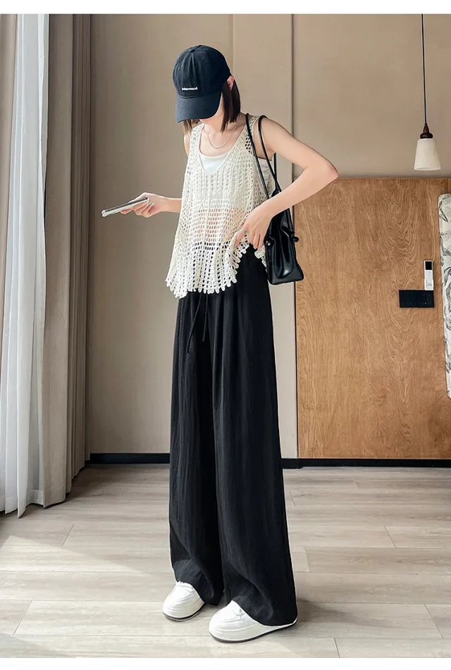 Women's Linen Wide-leg Pants Detail