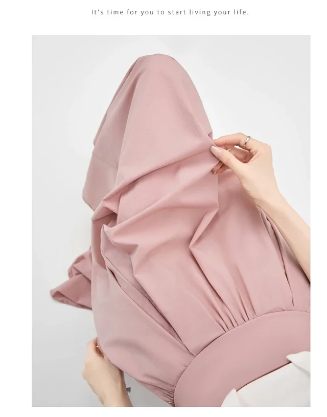 Pink Slimming High-waist A-line Skirt Detail