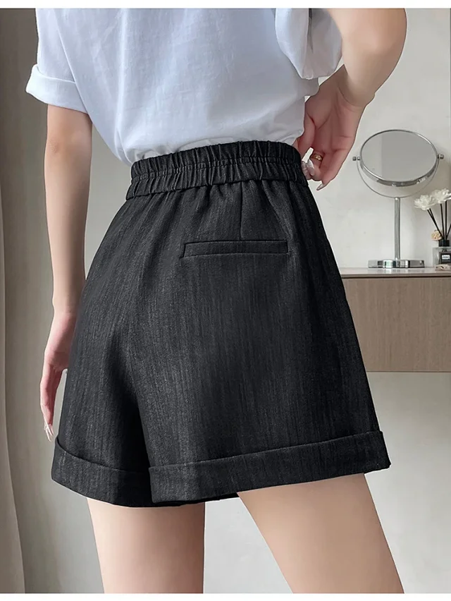 Summer New Women's Soft Tencel Denim Shorts Detail