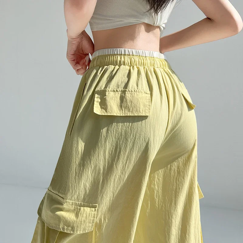 2025 Summer Dopamine Colorful High-Waist Street Cargo Pants
