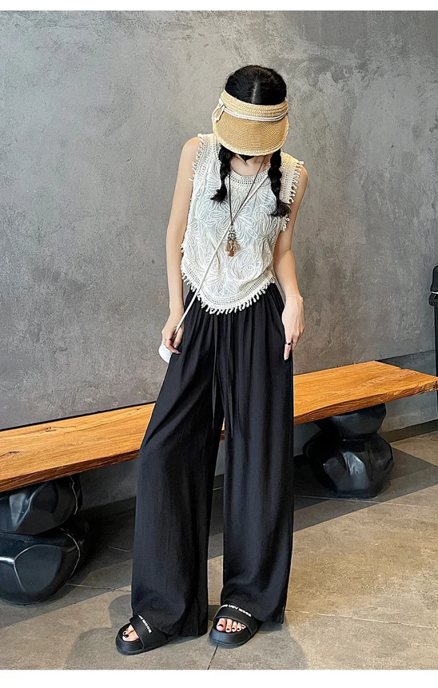 Linen Yamamoto Wide-leg Pants Detail