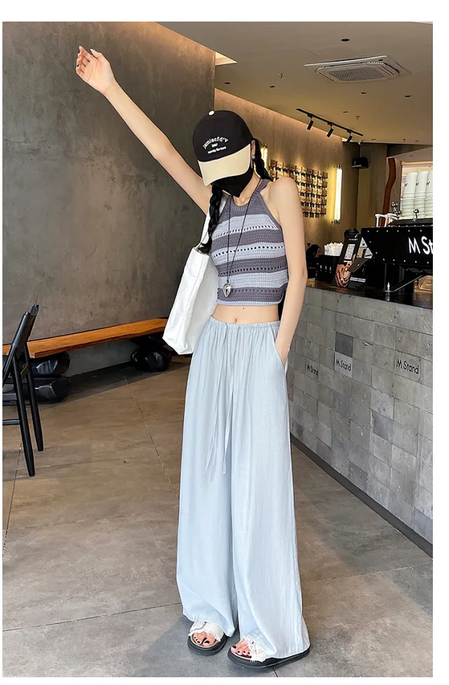 Linen Yamamoto Wide-leg Pants Detail