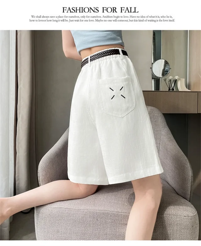 Linen Shorts for Women Detail