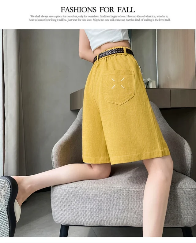Linen Shorts for Women Detail