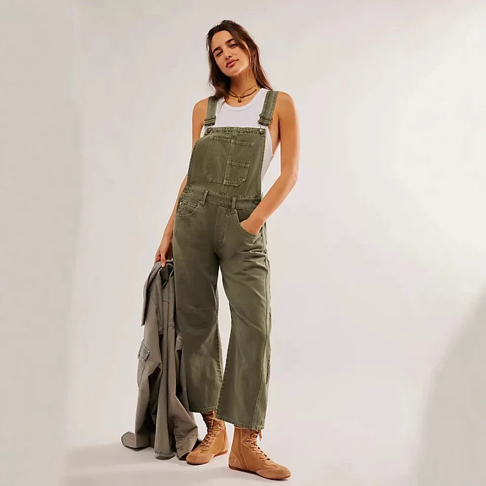 Retro Street Denim Overalls