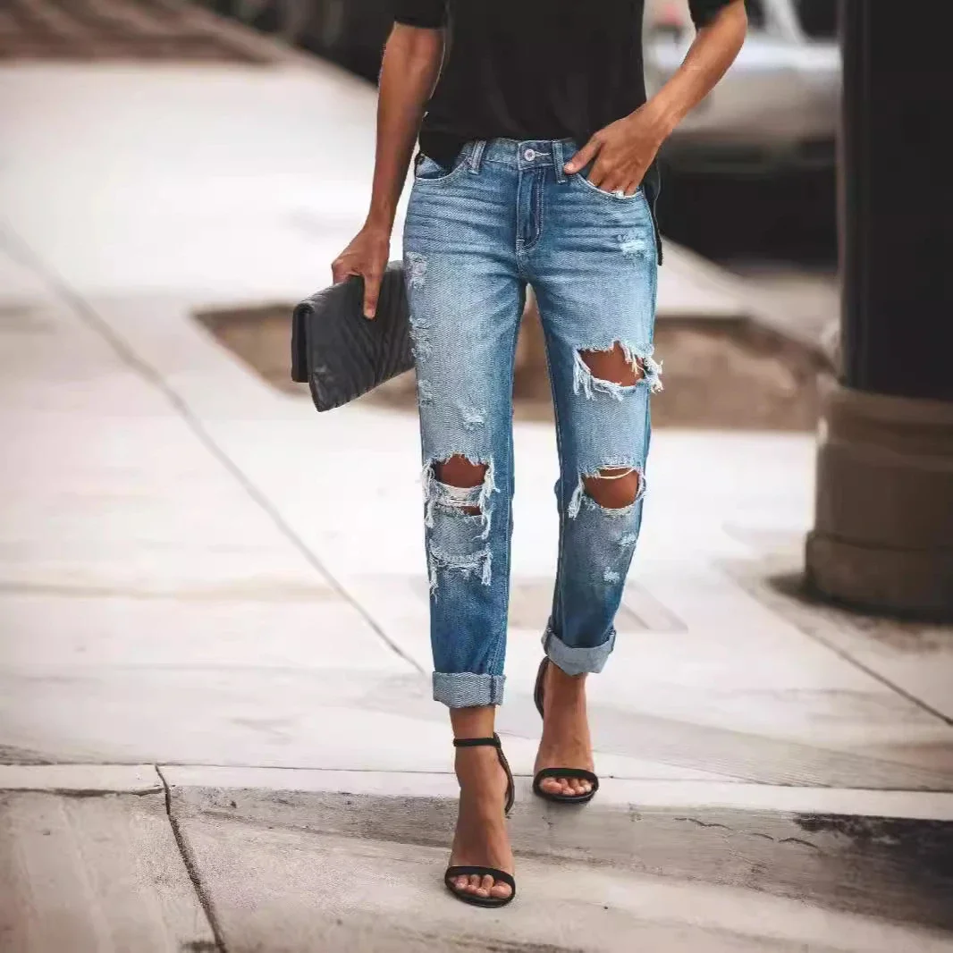 Fashion Retro Slim Jeans for Women