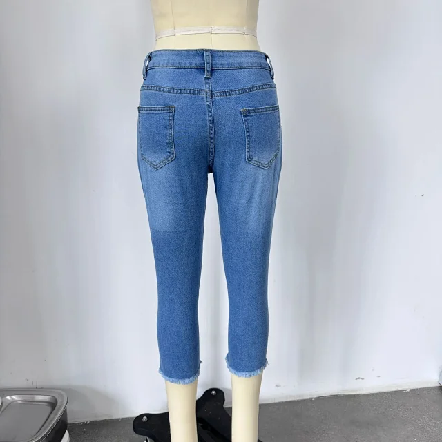 Women's Fashion Retro Slim Stretch Denim Jeans Detail