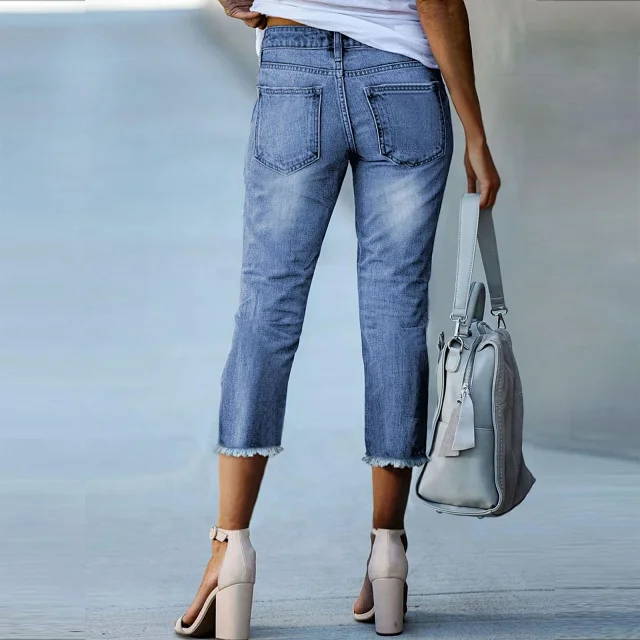 Women's Fashion Retro Slim Stretch Denim Jeans Detail