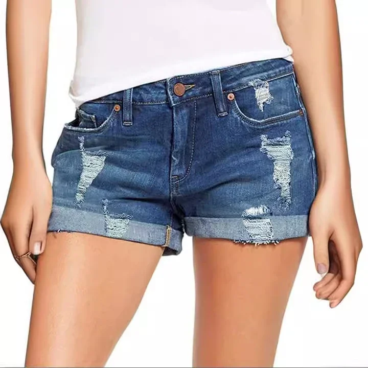 Elastic Ripped Denim Shorts for Women (EU/US Stock)
