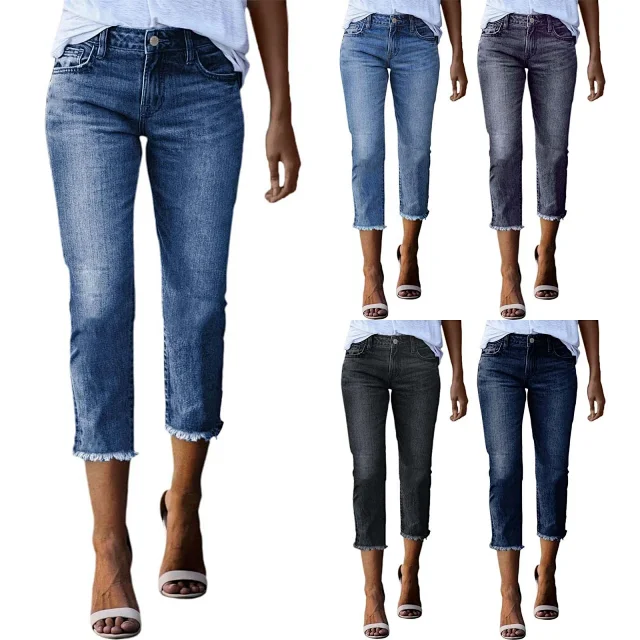 Women's Fashion Retro Slim Stretch Denim Jeans Detail