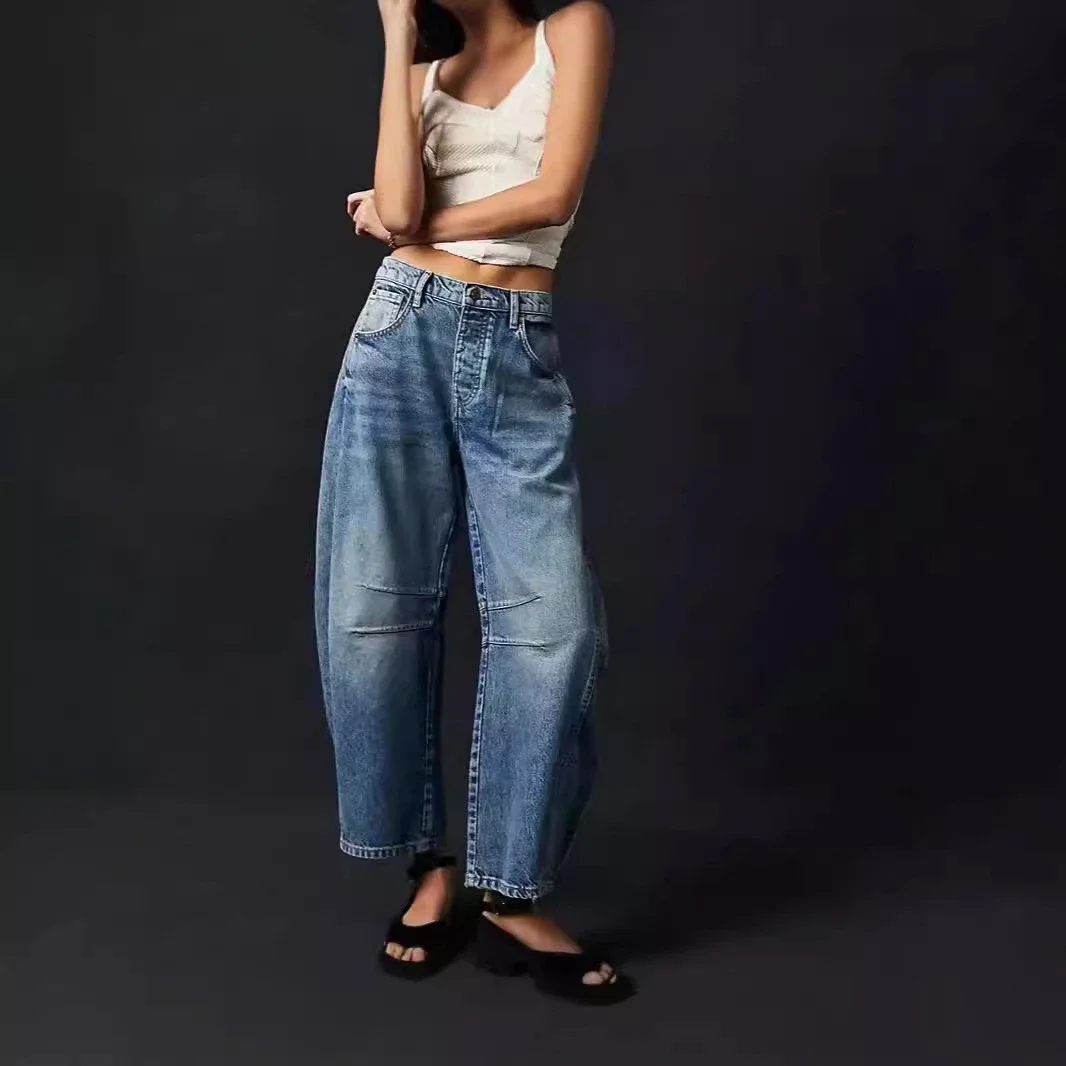 Women's Mid-Low Rise Wide-Leg Jeans