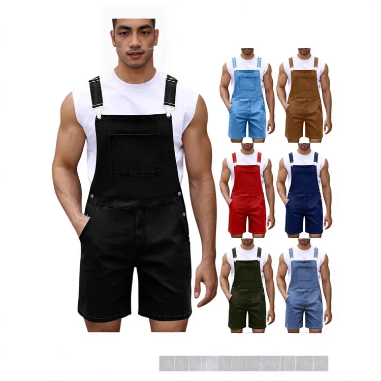 2025 Spring/Summer Men's Euro Luxury Denim Shortalls
