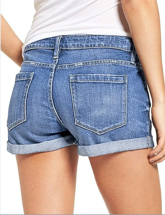 Elastic Ripped Denim Shorts for Women (EU/US Stock) Detail