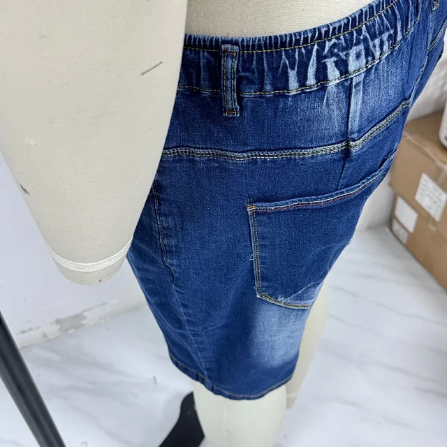 Men's Summer Elastic Waist Denim Shorts (Plus Size) Detail