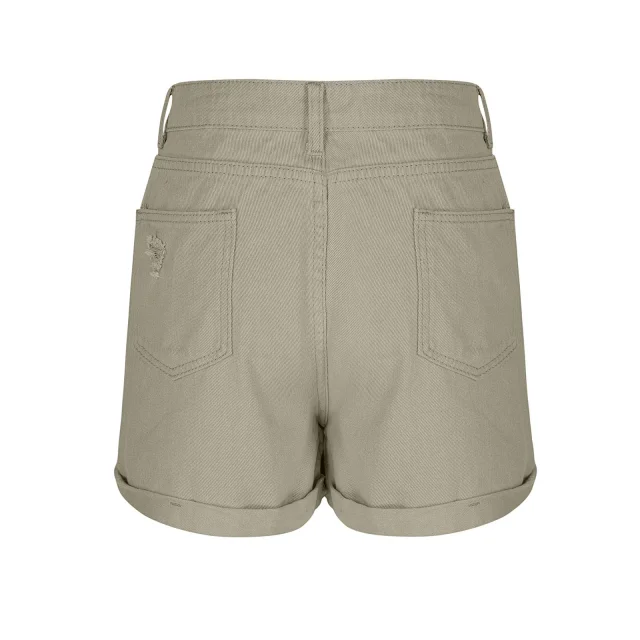 Women's High - Waisted Tassel Ripped Denim Shorts (Plus Size, 7 Colors Added) Detail
