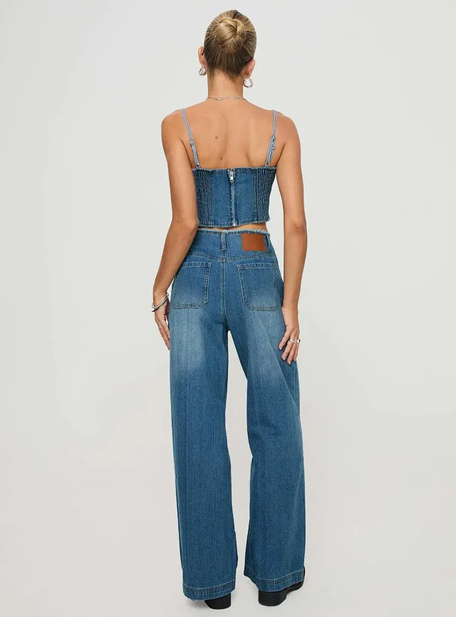 Euro - Amer Retro Wide - Leg Jeans Detail