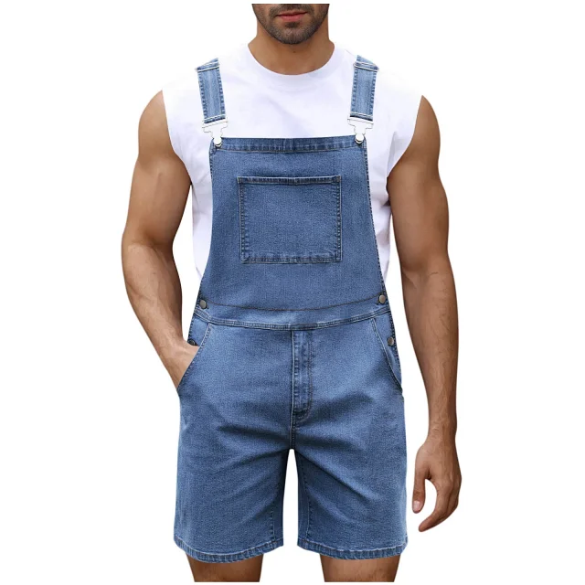 2025 Spring/Summer Men's Euro Luxury Denim Shortalls Detail