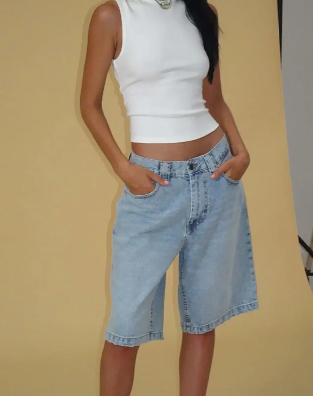 AliExpress Loose Non - Stretch Retro Denim Capris for Women Detail