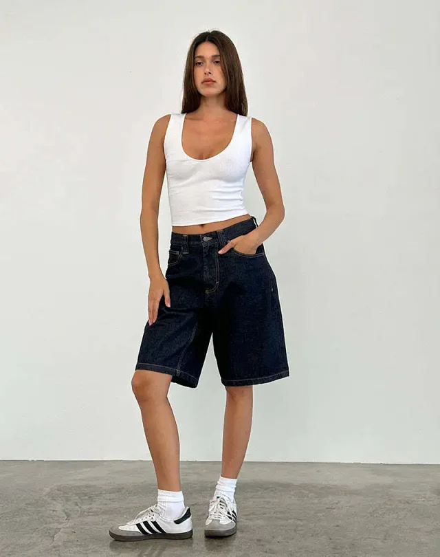 AliExpress Loose Non - Stretch Retro Denim Capris for Women Detail