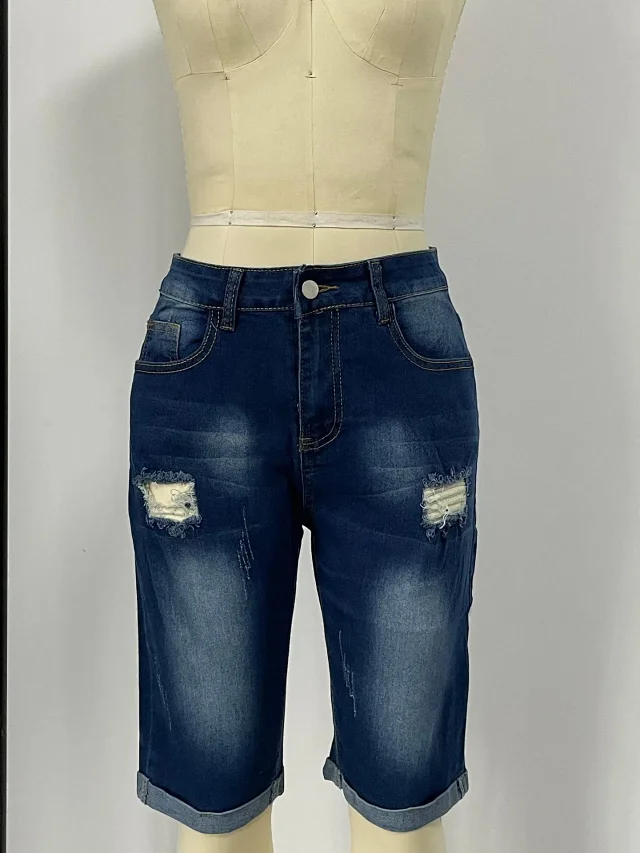 Elastic Ripped Jeans for EU/US Detail
