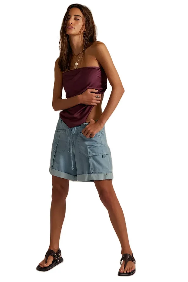 Women's Summer Loose Denim Shorts with Belt Detail
