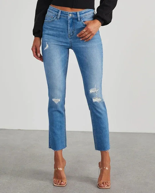 Vintage Slim Stretch Jeans for Women Detail