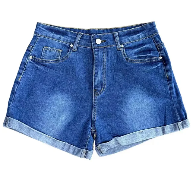 Retro High-Waisted Denim Shorts Detail